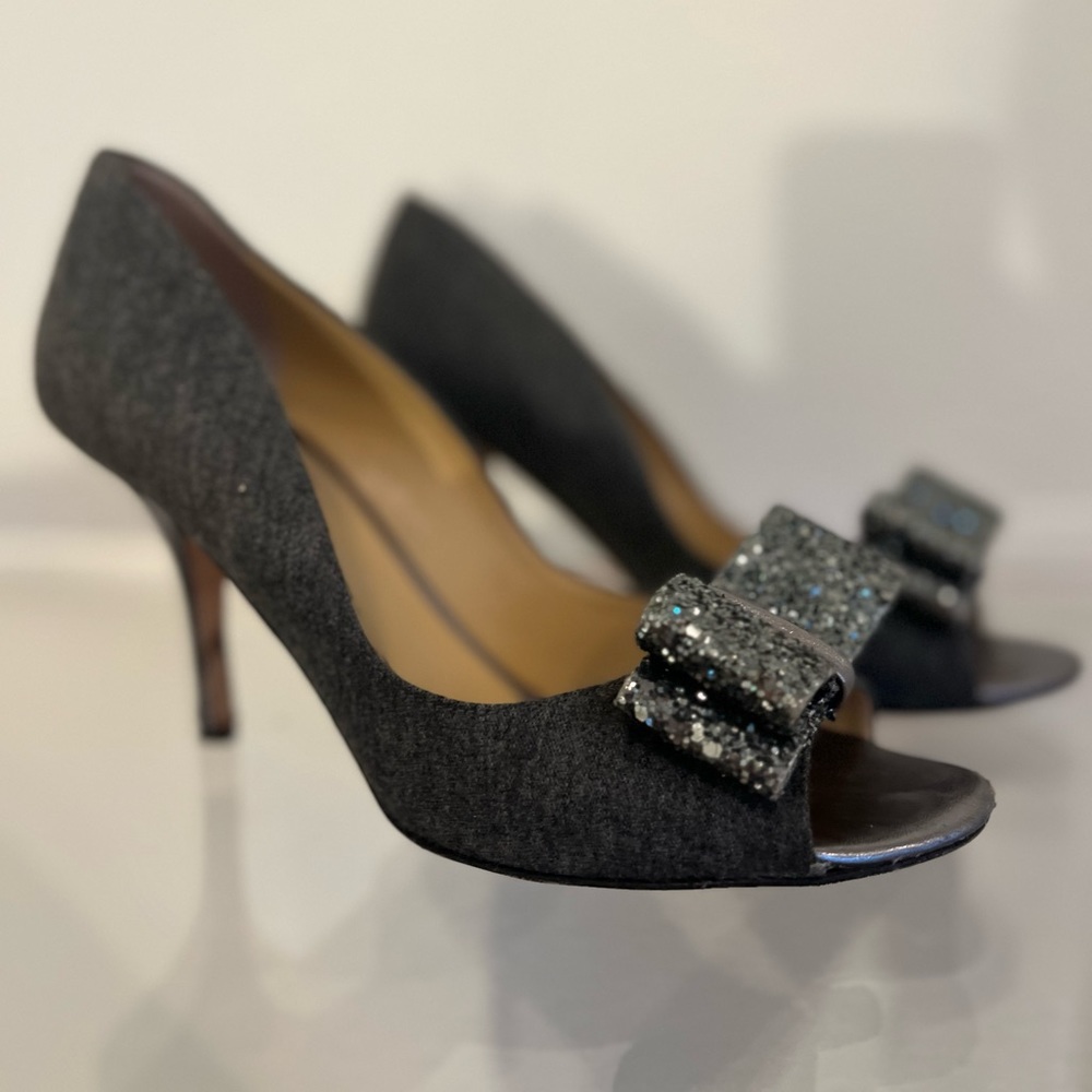 Kate Spade Grey Sequin Pumps